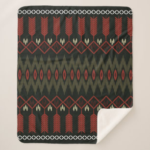 ikat Pattern. Geometric seamless ornament. Ethnic  Sherpa Blanket