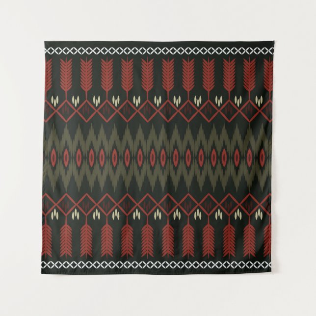 ikat Pattern. Geometric seamless ornament. Ethnic  Tapestry (Front)