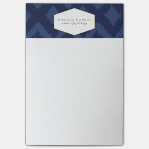 Ikat Pattern in Blue Designer Post-it Notes