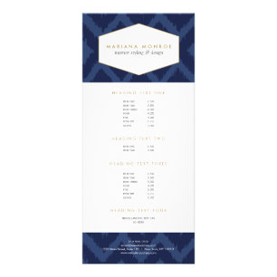 Ikat Pattern in Blue Designer Rack Card