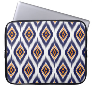 Ikat pattern textile fabric ethnic tribal motif ma laptop sleeve