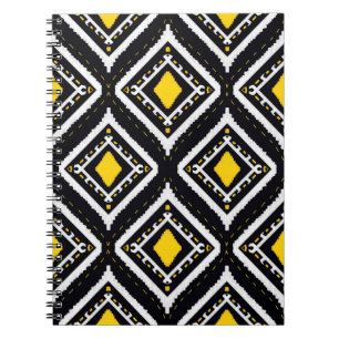 Ikat patterns ethnic tribal textile American Afric Notebook