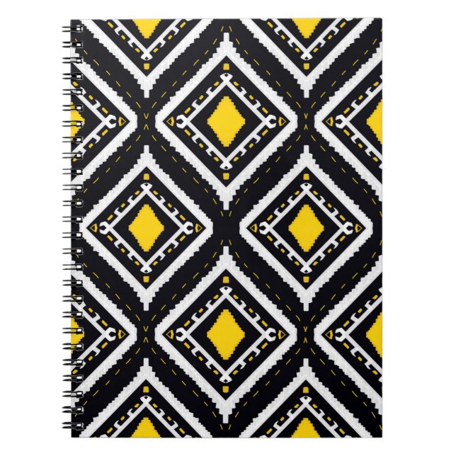 Ikat patterns ethnic tribal textile American Afric Notebook (Front)