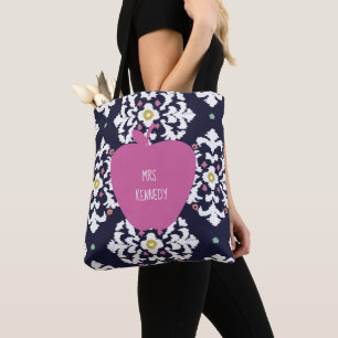 Ikat Pink Apple Teacher Tote Bag