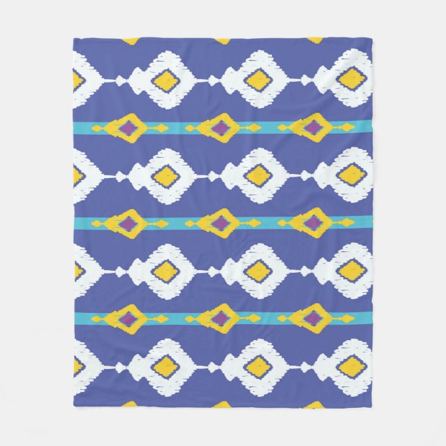 Ikat, seamless ethnic pattern. fleece blanket (Front)