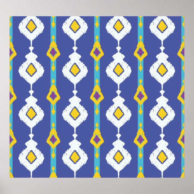 Ikat, seamless ethnic pattern. poster (Front)