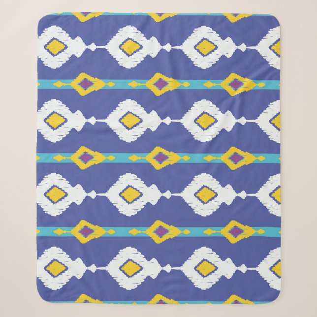 Ikat, seamless ethnic pattern. sherpa blanket (Front)