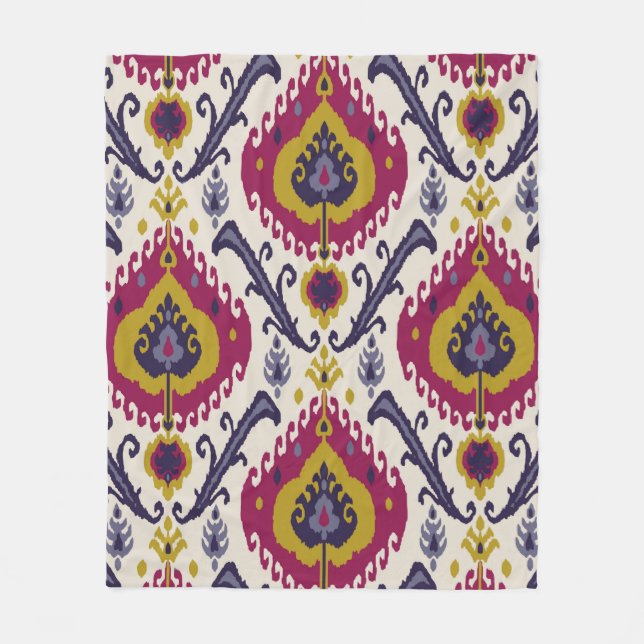 Ikat seamless pattern background Traditional patte Fleece Blanket (Front)