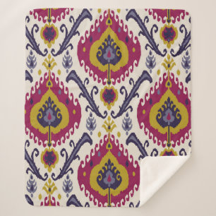 Ikat seamless pattern background Traditional patte Sherpa Blanket