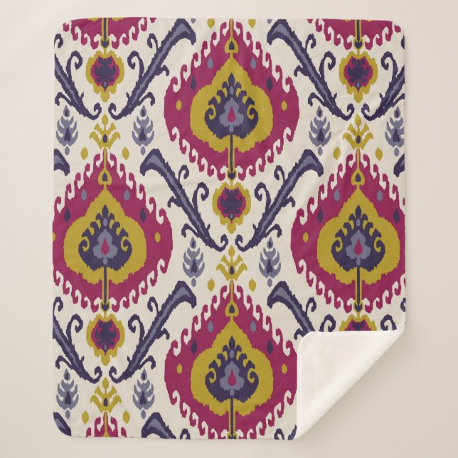 Ikat seamless pattern background Traditional patte Sherpa Blanket (Front)
