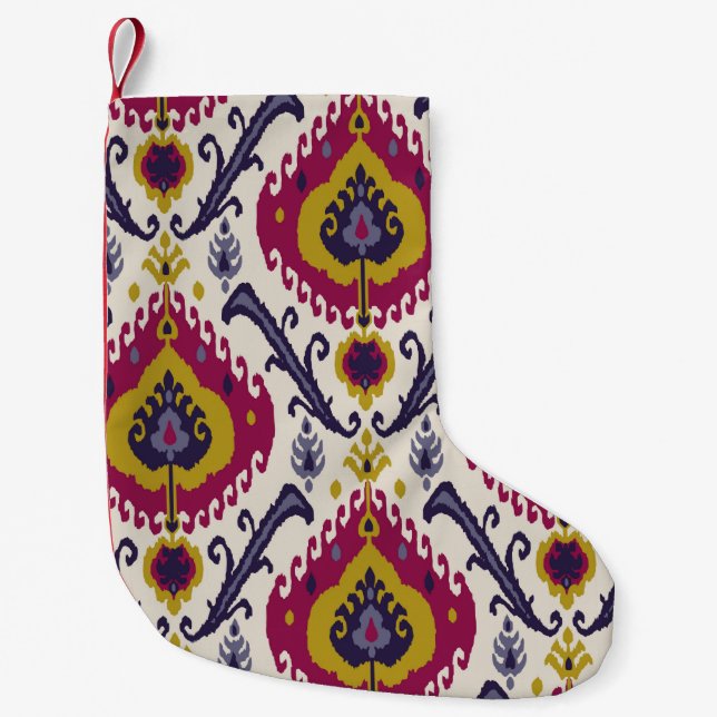 Ikat seamless pattern background Traditional patte Small Christmas Stocking (Front)