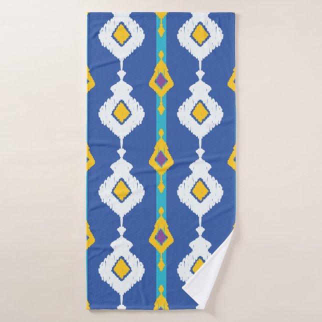 Ikat seamless pattern  bath towel (Bath Towel)