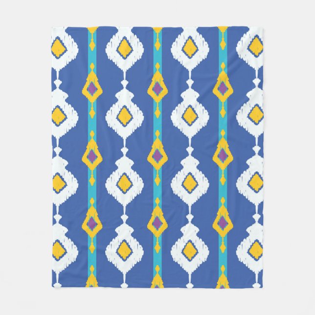 Ikat seamless pattern  fleece blanket (Front)