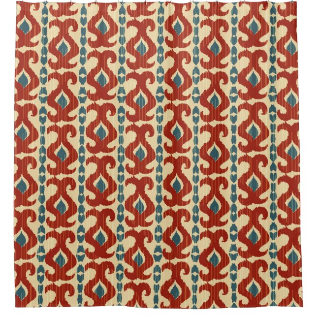 Ikat seamless pattern shower curtain (Front)