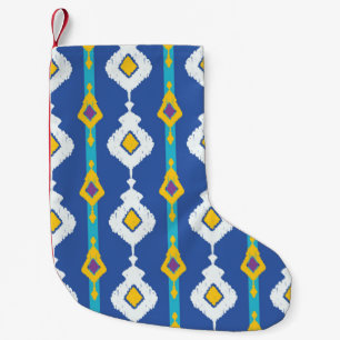 Ikat seamless pattern small christmas stocking