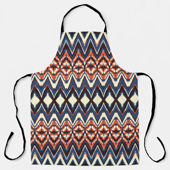 Ikat seamless pattern. tie dye shibori print with  apron (Front)