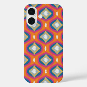 Ikat Series Ogee Orange Blue iPhone 16 Case