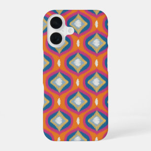 Ikat Series Ogee Orange Blue iPhone 16 Case