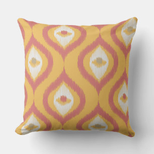 Ikat Series Ogee Orange Cushion