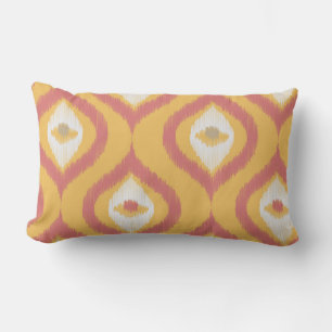 Ikat Series Ogee Orange Lumbar Cushion