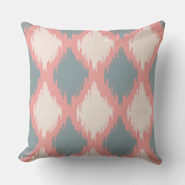 Ikat Series Pink Two Colours Cushion (Front)