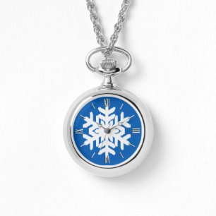 Ikat Snowflake - Cobalt blue and white Watch