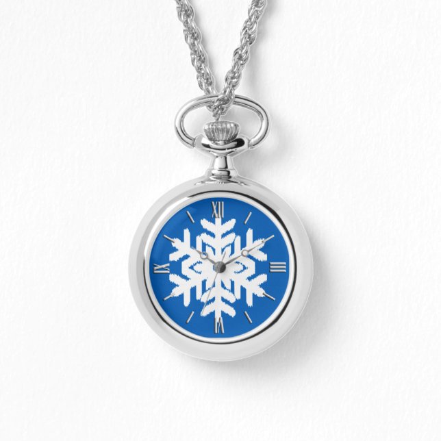 Ikat Snowflake - Cobalt blue and white Watch (Front)