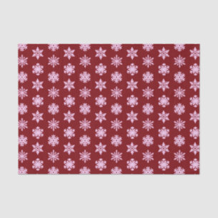 Ikat Snowflakes - Burgundy Wine and Pink Tissue Paper
