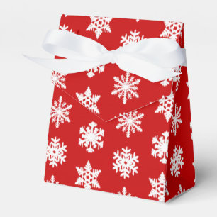 Ikat Snowflakes - Dark red and white Favour Box