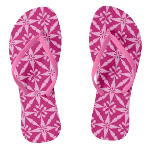 Ikat Star Pattern - Fuchsia Pink Thongs
