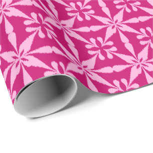Ikat Star Pattern - Fuchsia Pink Wrapping Paper