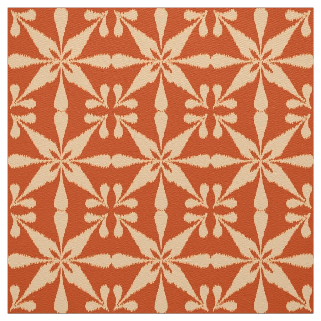 Ikat Star Pattern - Mandarin Orange Fabric (Swatch)