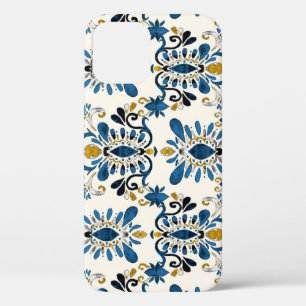 Ikat tie-dye, tribal watercolor iPhone 12 case