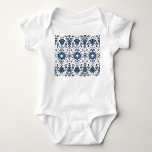 Ikat, tribal, ethnic seamless ornament. baby bodysuit
