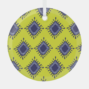 Ikat Tribal: Stylish Modern Pattern. Glass Tree Decoration