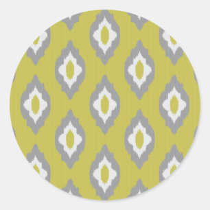 Ikat vintage pattern classic round sticker