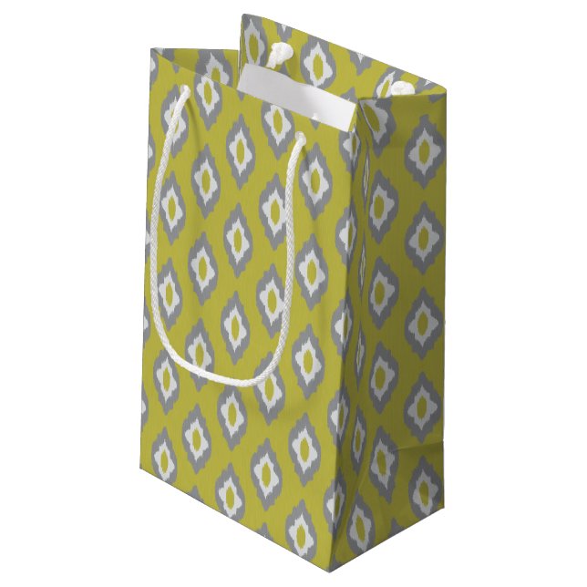 Ikat vintage pattern small gift bag (Back Angled)