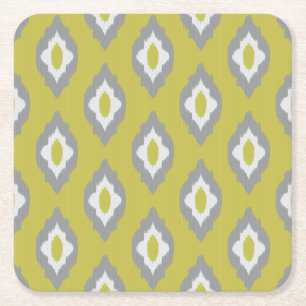 Ikat vintage pattern square paper coaster