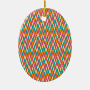 iKat Zigzag Design Spice Colours Ceramic Ornament
