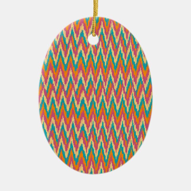 iKat Zigzag Design Spice Colours Ceramic Ornament (Front)