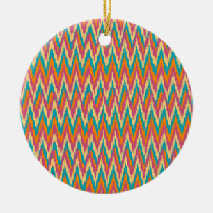 iKat Zigzag Design Spice Colours Ceramic Tree Decoration