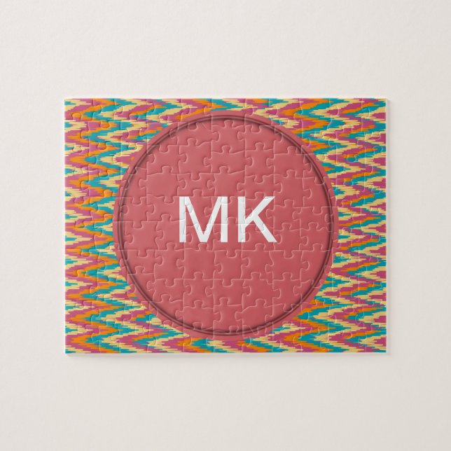 iKat Zigzag Design Spice Colours Jigsaw Puzzle (Horizontal)