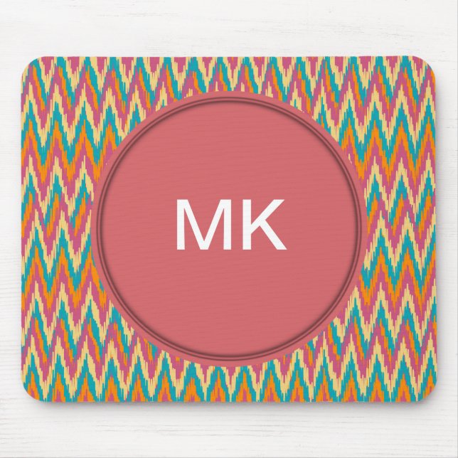 iKat Zigzag Design Spice Colours Mouse Pad (Front)