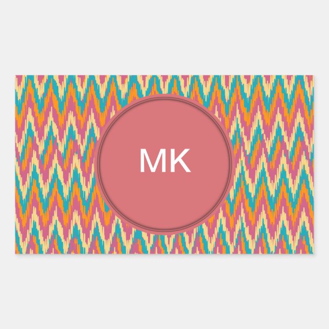iKat Zigzag Design Spice Colours Rectangular Sticker (Front)