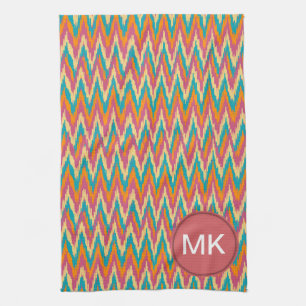 iKat Zigzag Design Spice Colours Tea Towel