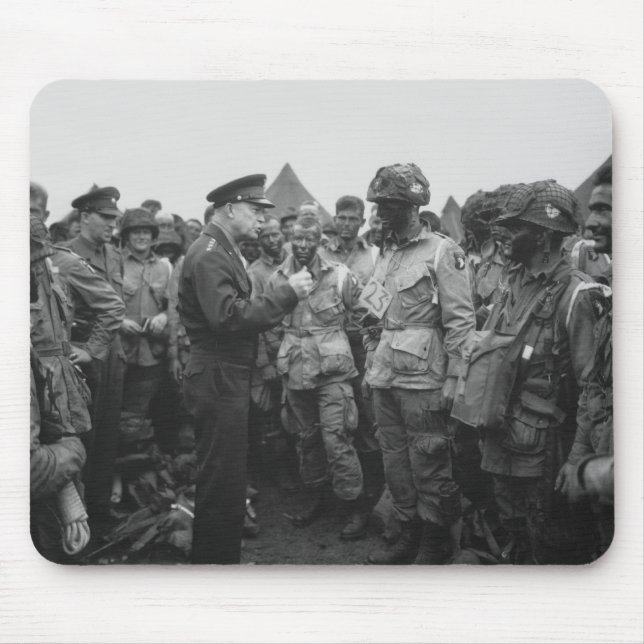 Ike Talking With Airborne On D-Day Mouse Pad (Front)