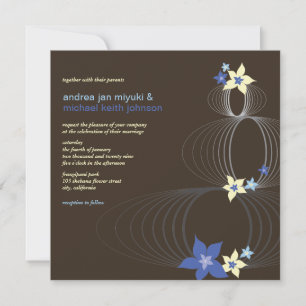Ikebana Blue Frangipani Tropical Wedding Invite