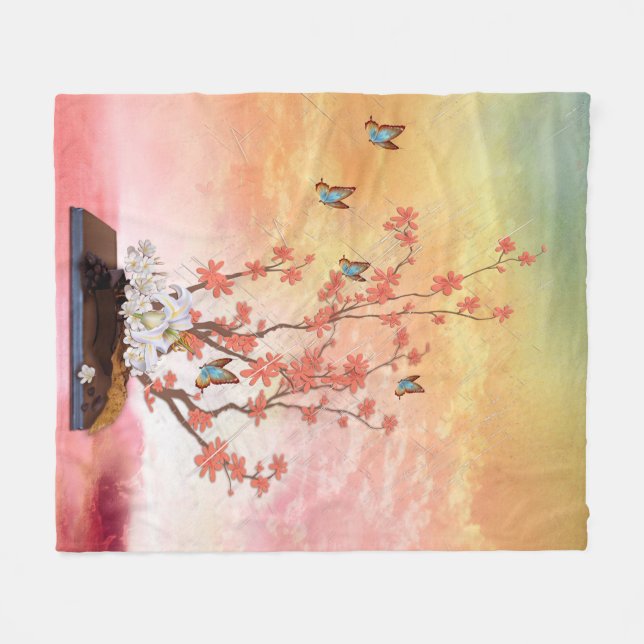 Ikebana display fleece blanket (Front (Horizontal))