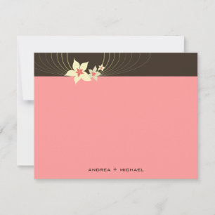 Ikebana Frangipani Pink Tropical Flower Wedding Thank You Card