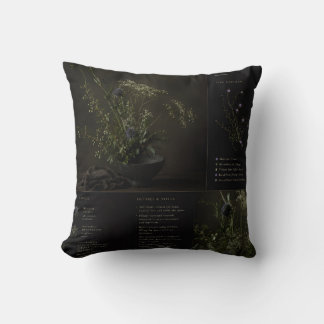 Ikebana Study No. 26 Purple Lily & Thorn Cushion